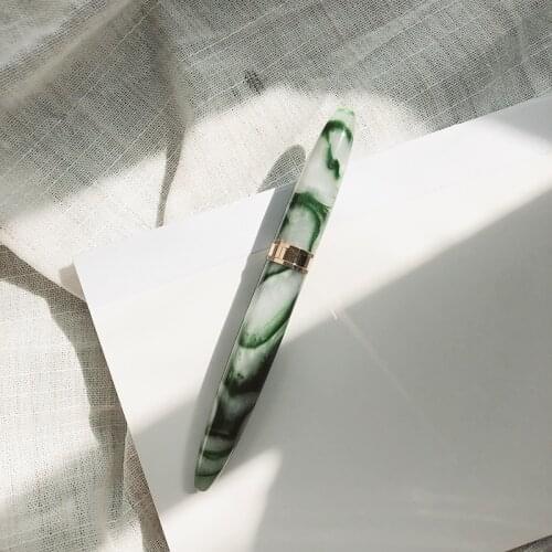 Green Plant Fountain Pen Ins Style Germany Schmidt NIB Resin Pen Adult Calligraphy Practice Pen
