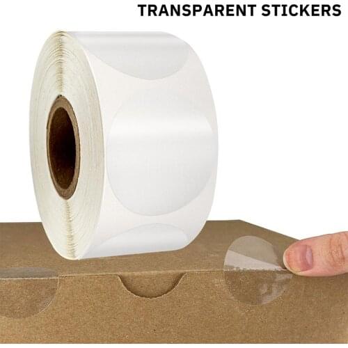 500pcs transparent labels 1 inch business package seal labels sticker PVC adhesive custom sticker stationery supply