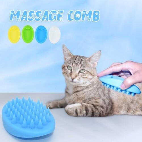 Pet Soft Silicone Brush Hair Cleaning Comb for Dog Cat Massage Comb Pet Supply 71*105mm PI669