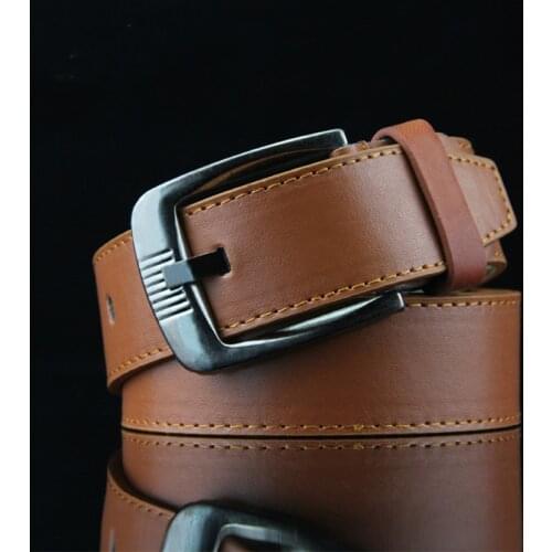 PU Leather Mens Belt Luxury Soft Pin Buckle Joker Fashion Classic Retro Ceinture Homme Black 2020 Casual New Style