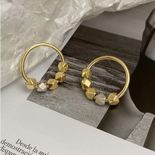 Euro-American Style Temperamental Geometry Stereoscopic Polygon Stud Earrings Simple Exquisite Design Sense Earrings