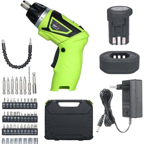 6.0N.m Cordless Electric Screwdriver 2x Rechargeable 1500mAh Liion with 41 Accessories 7 Torque Setting 2 Position Handle