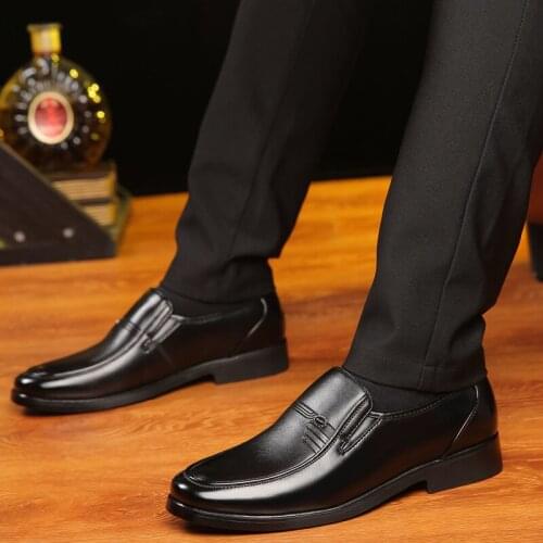 Size38-48 Mens Dress Shoes Loafers Men Leather Formal Shoes Social Classic Black Mens Office Shoes Man Zapatos Hombre Vestir