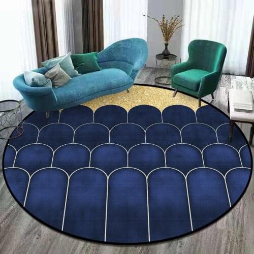 Modern Simple Golden Desert Blue Cactus Living Room Bedroom Hanging Basket Chair Non-slip Round Mat