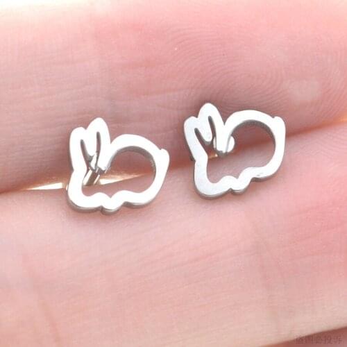 Starose 1pc Silver Color Rabbit Conch Earrings Tragus Piercing Studs Ear Piercing Helix Daith Cartilage Earring Barbell Jewelry