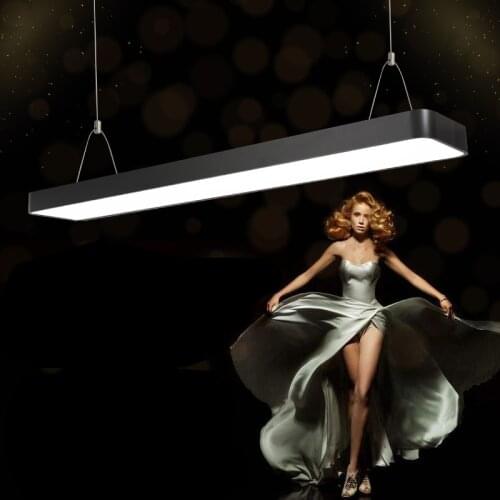 Led modern rectangular fillet long office room meeting room hairdressing lights rectangular hanging ceiling lamps lighting lamps