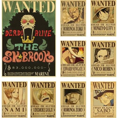 Vintage One Piece Luffy Home Art Mural Poster Japanese Classic Anime Picture Nursery Child Baby Room Canvas Painting Decorative