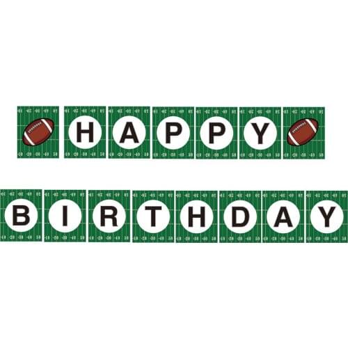 Yi Surgery Kids Birthday Party Banners Football Theme Party Hanging Bunting Happy Birthday Letters Backdrops Decoration BA123