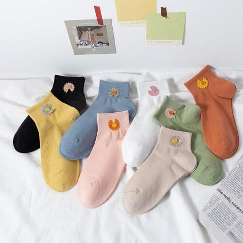 Little Daisy female socks shallow mouth Korean cute Japanese ins tide summer thin section low cut short calibration boat socks