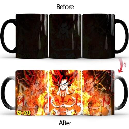 1Pcs New 350ml Color Changing Goku Vegata Mugs Coffee Tea Milk Ceramic Cups Gifts for Friends Children