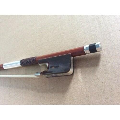 4/4 Cello Bow Selected pernambu Pure Silver mounted cello bow