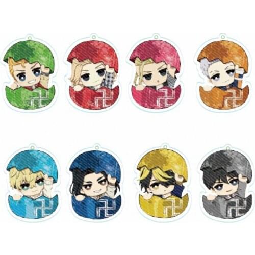 Anime Tokyo Revengers Sano Manjiro Hanagaki Takemichi Pendant Acrylic Keychain Keyring School Bag Charm Cosplay Eggshell Series