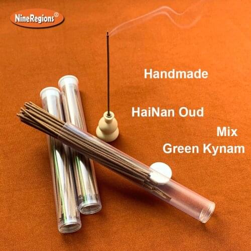 Free Shipping 5g Quality Handmade China Hainan oud & Green Kynam chips incense stick smell strong lasting Pure Natural aromatic