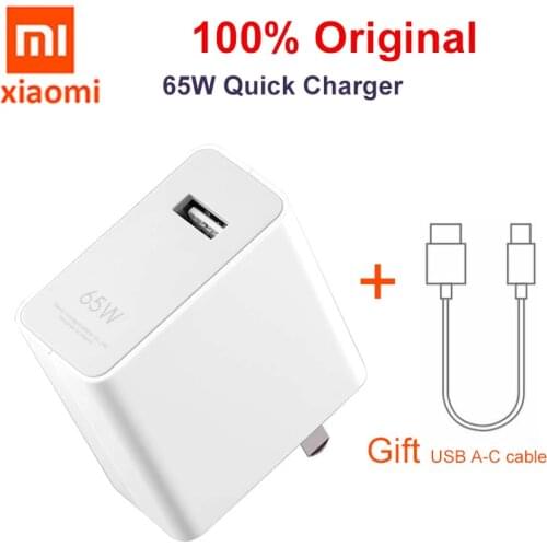 Xiaomi 65w fast charger QC 4.0+ Turbo charge adapter Notebook tablet charging For Xiaomi mi 10 pro Redmi note 9 pro mi 9 K30 30s