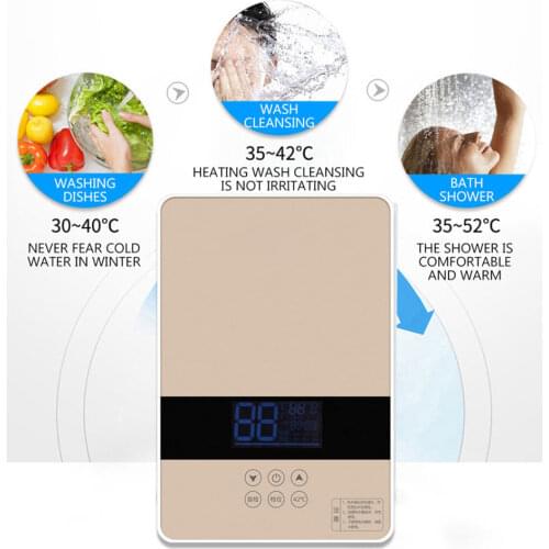 Household Wall-mounted Instant Water Heater Bathroom Constant temperature Intelligent Electric Water Heater Tankless
