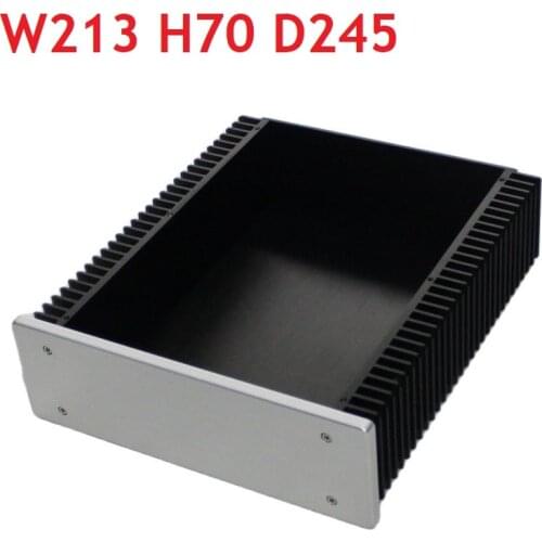 D245 W213 H70 DAC Amplifier Case Aluminum Chassis Power Supply DIY Box Heat Sink Shell Hi-End Rear Class Tube Amplifier Housing