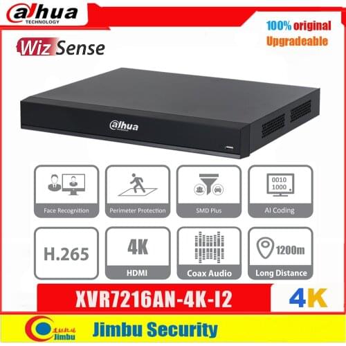 Dahua Digital XVR7216AN-4K-I2 16Ch Penta-Brid 4K HMDI WizSense Video Recorder H.265+ AI Face Recognition