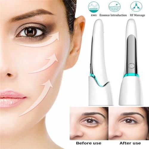 EMS Electric Vibration Eye Massager Facial Anti-Aging Wrinkle Dark Circle Removal Pen Skin Tighten Eyes Beauty Care Portable Pen
