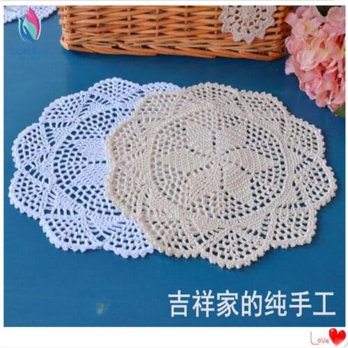 Europan fashion 4 pcs 30 cm square natural cotton crochet shabby chic wedding lace doilies as innovative items for home decor
