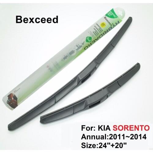 Hybrid Wiper Blade for Kia Sorento 24"+20" High Quality Bexceed of Car Windshield Windscreen 2010 2011 2012 2013 2014