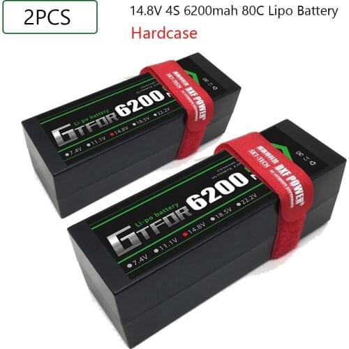GTFDR 6200mAh 14.8V 80C/160C 4S RC Lipo Battery Hardcase with Deans/XT60 Plug For 1/8 1/10 Buggy Truggy RC Car Truck