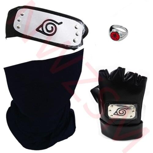 Hatake Kakashi Cosplay Gloves Mask Headband Anime Accessories Kunai Notebook Konohagakurenosato Sign Props
