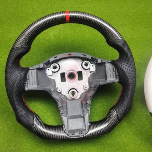 Cuatomized Carbon Fiber Steering Wheel Replacement For Tesla Model 3 2017 2018 2019 2020