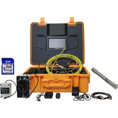 50 Meter Cable Pipe Drain Sewer Clean Video Inspection Camera System 8G SD Card 7inch LCD 4000mah Battery ABS Case 17mm Camera