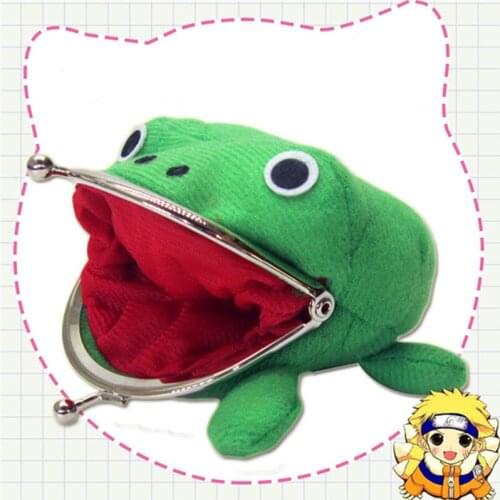 Anime Cartoon Green Frog Purse Wallet Coin Purse Originality Manga Flannel Wallet Cheap Cute Mini Wallets Cosplay Pops