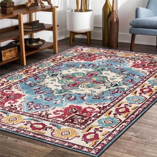 American-Style Vintage Rug Persian-Style Ethnic-Style Red Blue Carpet Living Room Bedroom Bed Blanket Bathroom Kitchen Floor Mat