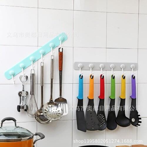 Perforation-free 360-degree viscose 6 hooks kitchen wall-mounted glue hooks behind the door no perforation no trace paste hook