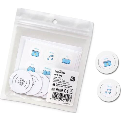 BroadLink NFC Tags, NXP NTAG215 Waterproof NFC Tag Sticker, Trigger Home Automation Devices and Scenes