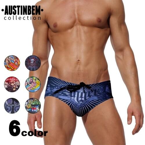 AUSSIEBUM cartoon mens swimming trunks mens swimming trunks triangle swimming trunks fashion swimming trunks