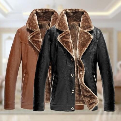 Ymwmhu Mens Leather Jackets 2020 Winter New Casual Button PU Jacket Solid Leather Coats Windbreaker Genuine Leather Jacket