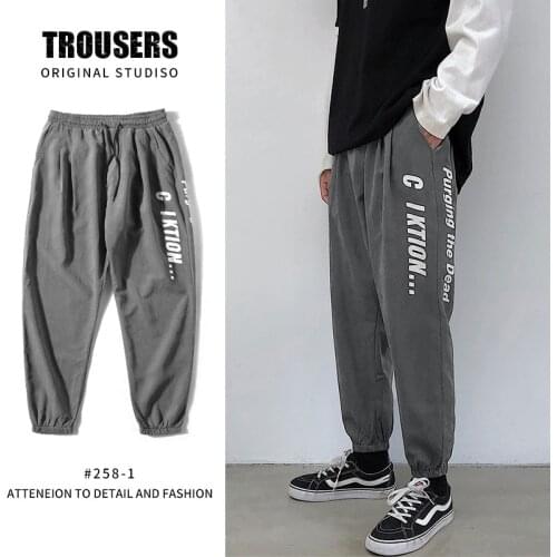 Mens Stretch Jogger Pants with Zipper Pockets Mens Slim Fit Sweatpants Mens Fitness Trousers 2019 New