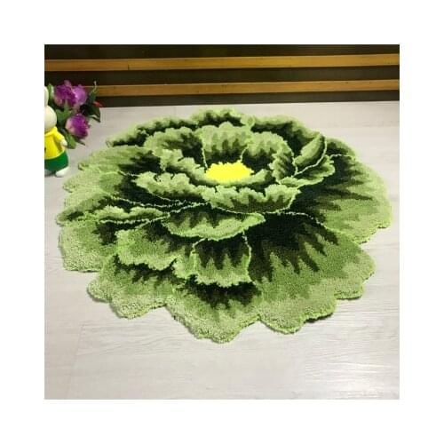 New Creative 3D Peony Flower Carpet Bedroom Livingroom Round Rugs Bed Soft Parlor Rug Anti-slip Hallway Chair Kids Door Mat