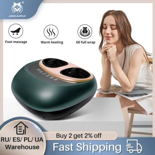 Upgrade Automatic Electric Foot Massager Machine Vibrator Infrared Heating Therapy Shiatsu Kneading Air Pressure Household Gift
