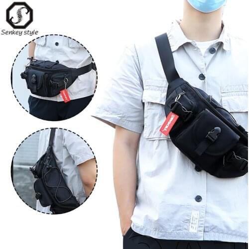 SENKEY Men Waist Bag Street Fashion Pack Waterproof Oxford Travel Sport Bag For Men Casual Shoulder Bags Messenger Bag Male