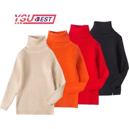 1-6Yrs Baby Boys Pullover Winter Knitted Bottoming Boys Sweaters 2020 New Sweater Kids Sweaters Autumn Girls Turtleneck Sweaters