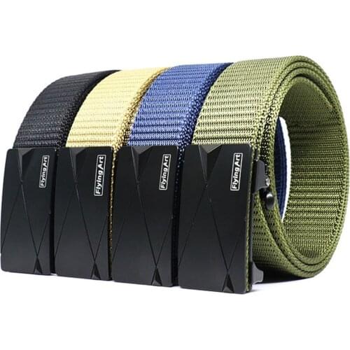 Unisex Police Canvas Tactical Belt New Korean Men High Quality Metal Automatic Buckle Adjustable Outdoor Military Training Belt