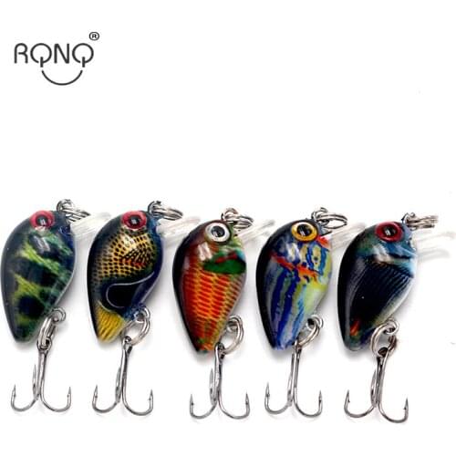 Rqnq 1 piece 3.0cm 1.5g Mini artificial bait Mini Rock little fat man 3D eyes plastic hard bait painted hard bait