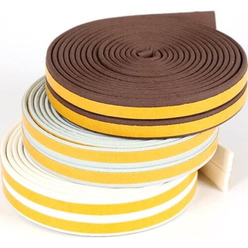 Door Window EPDM Rubber Self-adhesive Sealing Strip Gasket Screen Sash Cupboard Wardrobe Closet Seals 9x2mm White Brown Gray odd