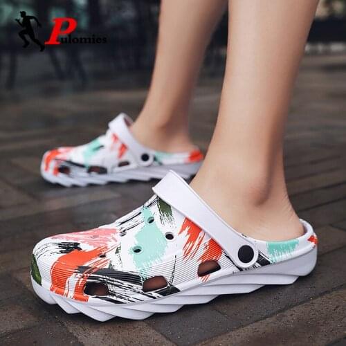 Summer Men Clogs Quick Dry Casual Garden Shoes Beach Sandals Couple Antiskid Home Slippers Jagged Sole Flip Flops for Women