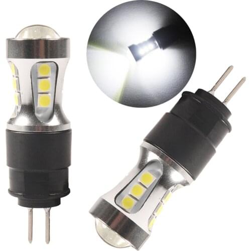 NHAUTP 2Pcs G4 HP24W LED Bulbs For Peugeot 3008 5008 Daytime Running Lights DHO DRL White 6000K 3030-SMD 12-24V