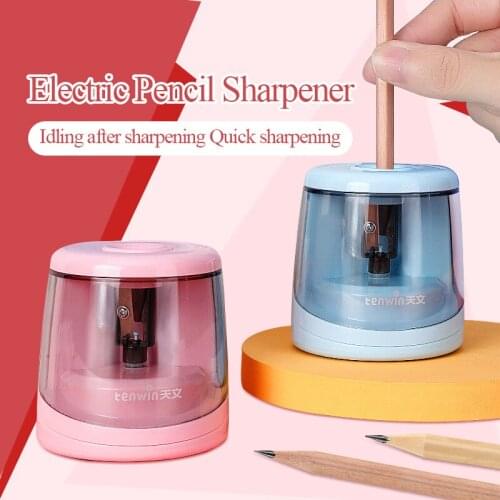 Tenwin Electric Pencil Sharpener for 6-8mm Pencils and Colored Pencils Battery Automatic Pencil Sharpener School Stationery 8032