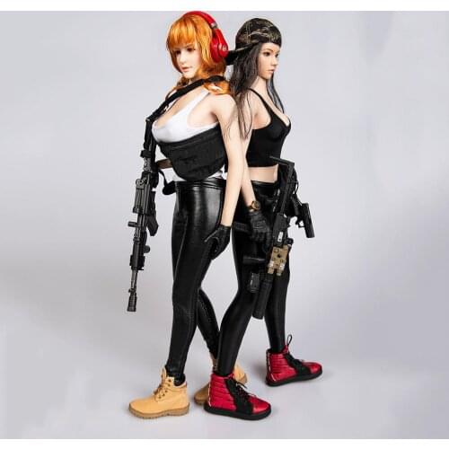 1/6 Sexy Female Figure Black Leather Trousers Tight Pants/Elastic Pants Accessory Model TYM033 for 12 inches Action Figure Body