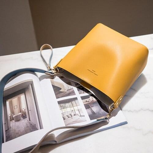 Designer Handbags Women Bucket Luxury PU Panelled Crossbody Shoulder Bag Female Messenger Casual Totes Bags