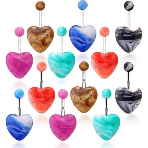 Navel Stud Stainless Steel Acrylic Body Jewelry for Women Suit Belly Button Fashion Sexy Helix Navel Piercing Button Rings