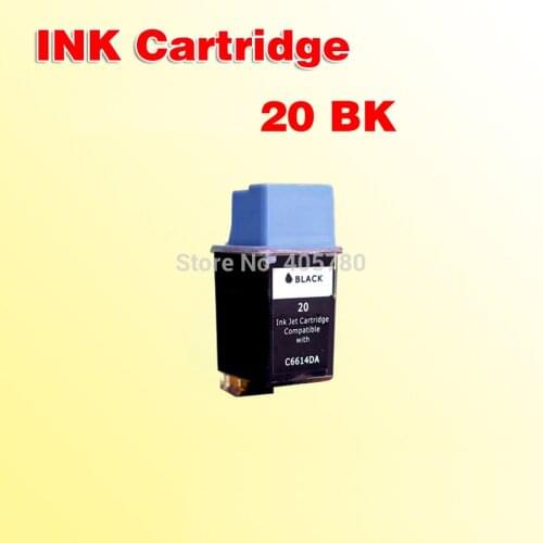 1x black ink cartridge for20 for 20 C6614D DeskJet 610C 610CL 612C 640C 656C 630C 632C 642C printer