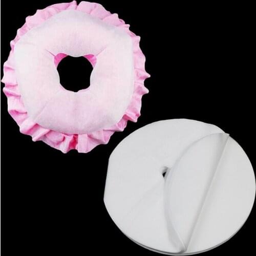 100pcs Disposable Spa Pillow Cover Non Woven Fabric Face Pad Spa Salon Bed Table Cover Massage Face Cradle Table Head Rest Cover